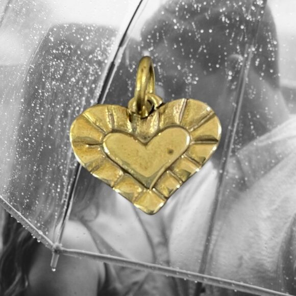 Vintage Jeep Collins JEC Brass Heart Charm / Pendant RETIRED - Picture 2 of 9